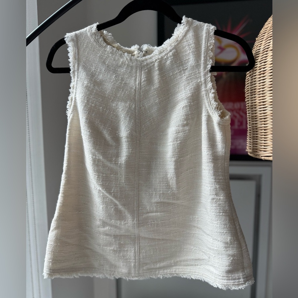 Banana Republic Cream Tweed Sleeveless Top